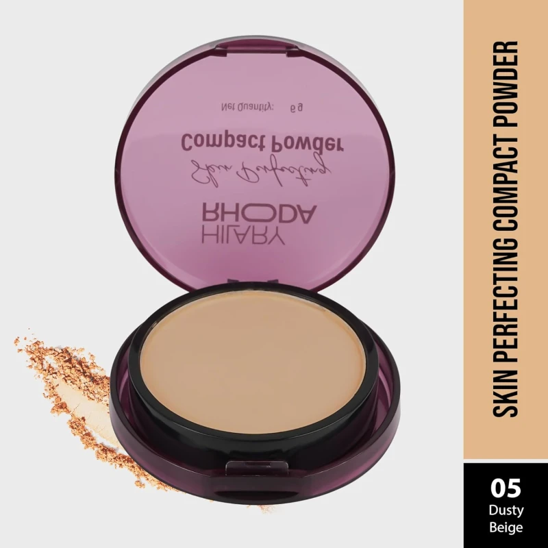 Hilary Rhoda Skin Perfecting Compact Powder | Oil Control & Matte Finish | Buildable Coverage | Blends Easily | Hides Imperfections | 6g (Dusty Beige | Shade 05) thumbnail 2